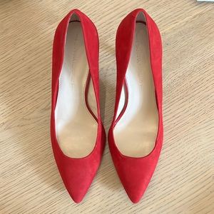Red Suede Banana Republic Heels